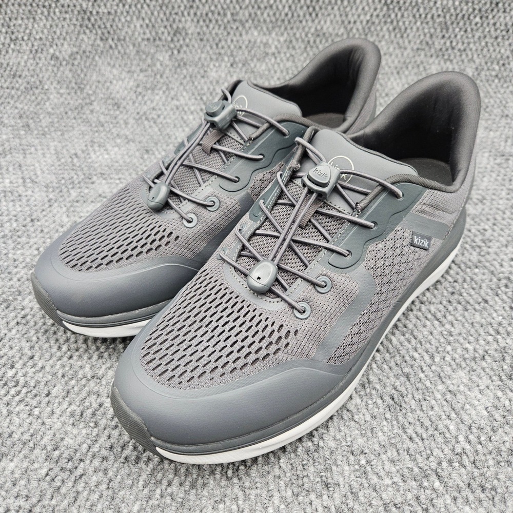 Kizik (Mens 11.5) Gray London Hands-Free Sneakers Step-In Athletic Comfort Shoes